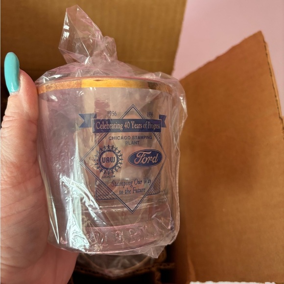 Ford Commemorative Glass with Blue and Gold Accents - Picture 2 of 6